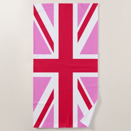 UK Gay Pride (Pink Union Jack) (Gay British Flag) Strandlaken (Voorkant)