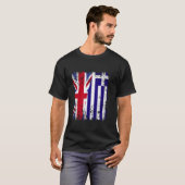 UK Greece Half Flag British Greek Flag Hellas Heri T-shirt (Voorkant volledig)