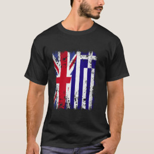 UK Griekenland Half Vlag Britse Griekse Vlag Hella T-shirt