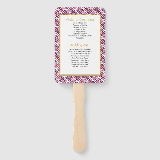 UK GROOT-BRITTANNIË Christelijk huwelijksprogramma Handwaaier (Achterkant)