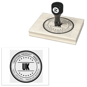 UK houten kunst sepia comfortabele greep handvat p Rubberstempel