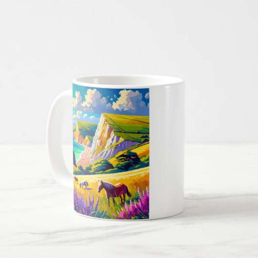 uk Jurassic Coast poster art Koffiemok (Voorkant links)