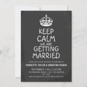 UK Keep Calm Wedding Britain Chalkboard Crown Aankondiging (Voorkant)