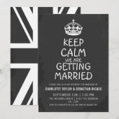UK Keep Calm Wedding Britain Chalkboard Crown Aankondiging (Voorkant / Achterkant)