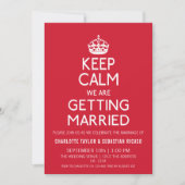 UK Keep Calm Wedding Britain Red Crown Aankondiging (Voorkant)