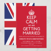 UK Keep Calm Wedding Britain Red Crown Aankondiging (Voorkant / Achterkant)