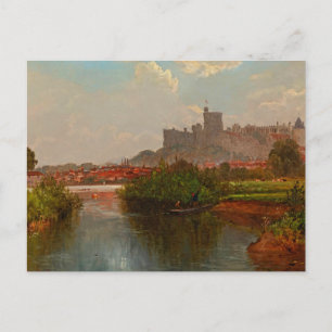 UK-landschap met uitzicht op Windsor Castle 1881 Briefkaart