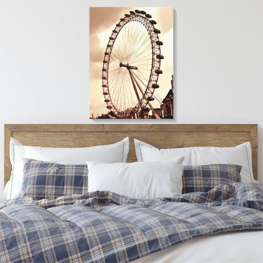 (UK) London Eye  Wrapped Canvas (Insitu (Slaapkamer))