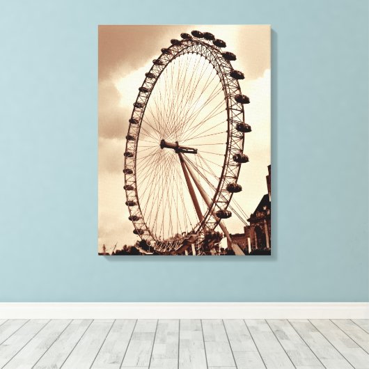 (UK) London Eye  Wrapped Canvas (Insitu (Houten vloer))