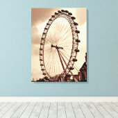 (UK) London Eye  Wrapped Canvas Afdruk (Insitu (Houten vloer))