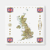 UK Map + Flags Magnet (Voorkant)