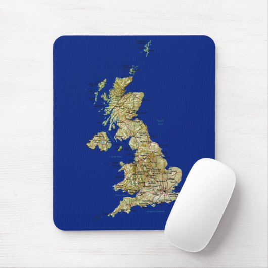 UK Map Mousepad Muismat (Met muis)