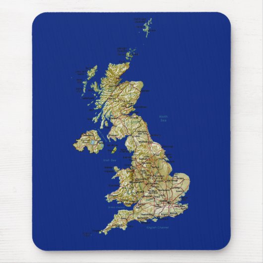 UK Map Mousepad Muismat (Voorkant)