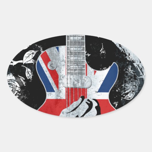 UK Music Guitar Life Ovale Sticker (Voorkant)