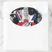 UK Music Guitar Life Ovale Sticker (Tas)