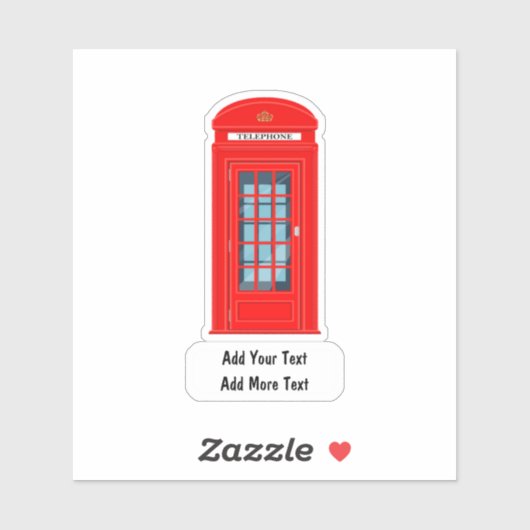 UK Novelty Phone Booth Sticker Labels (Vel)