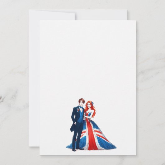 UK paar bruiloft uitnodiging (Achterkant)