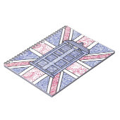 UK Police Box Union Jack Hand Illustrated Line Art Notitieboek (Linkerzijde)