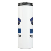 UK Police Flat Pet - Nummer en naam toevoegen. Pol Thermosbeker (Achterkant)