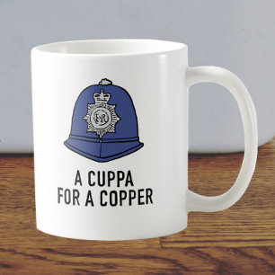UK Policeman with Helmet - Cuppa for a Copper Koffiemok