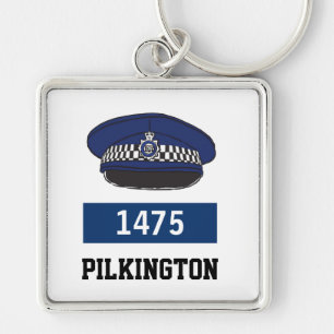 UK Politie Pet - Voeg Nummer & Naam Sleutelhanger 