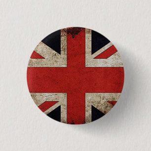 UK Pride Grunge Vlag Ronde Button 3,2 Cm