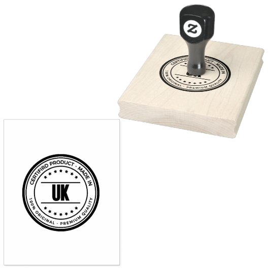 UK Print Houten Oriëntatie Verticaal Smaragdgroen Rubberstempel (Gestempeld)