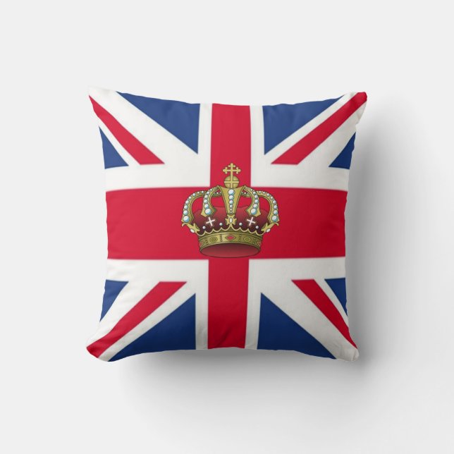 UK Queen Crown American MoJo Kussens (Voorkant)