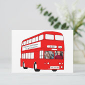 UK Red London Bus British Save the Date Wedding Aankondiging (Staand voorkant)