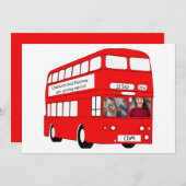 UK Red London Bus British Thmed Wedding Aankondiging (Voorkant / Achterkant)