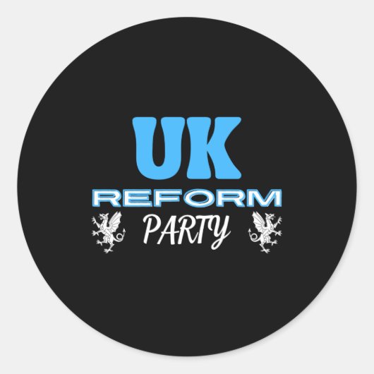 UK Reform Party Ronde Sticker (Voorkant)