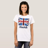 UK rode blauwe glitters glitters Aangepaste naam T-shirt (Voorkant volledig)