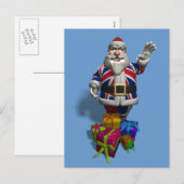 UK Santa Claus Feestdagenkaart (Voorkant / Achterkant)