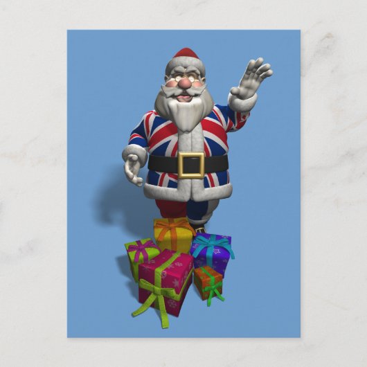 UK Santa Claus Feestdagenkaart (Voorkant)