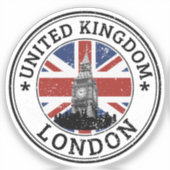 UK Seal Sticker Ronde Vlag Voor Laptop Boek... (Voorkant)