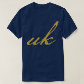 UK Typography Gold Script T-shirt (Design voorkant)