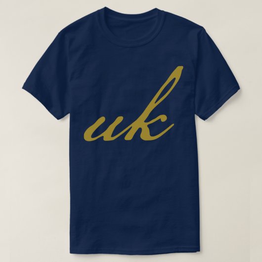 UK Typography Gold Script T-shirt (Design voorkant)