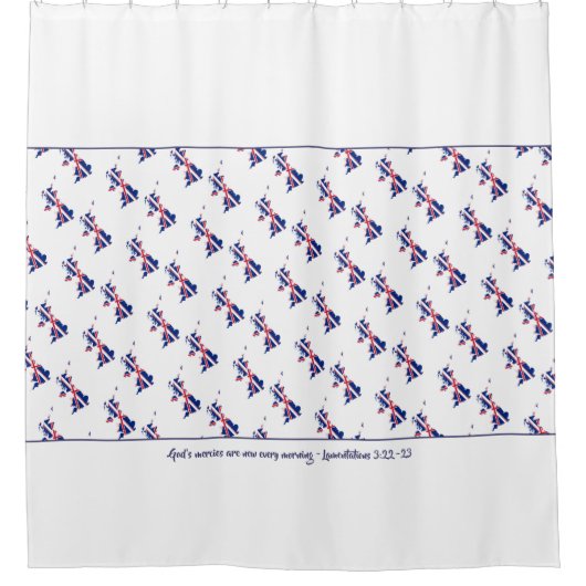 UK UNION JACK Aanpasbare Schriftuur Douchegordijn (Voorkant)