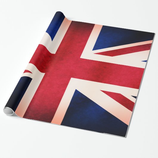 UK Union Jack British Distress Grunge Flag Cadeaupapier (Uitgerold)