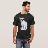 UK Union Jack British Flag England Silver Cat Sung T-shirt (Voorkant volledig)