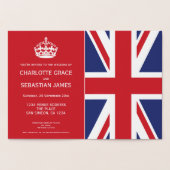 UK Union Jack British Wedding ThMED Folie Kaarten (Binnen)