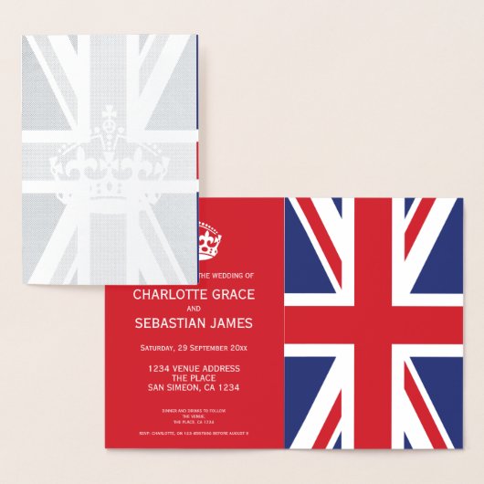 UK Union Jack British Wedding ThMED Folie Kaarten (Display)