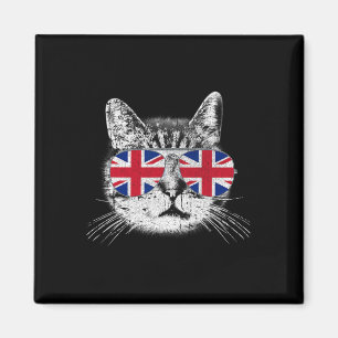 UK Union Jack Britse vlag Engeland Cat Sungles Gif Magneet