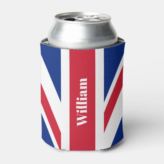 UK Union Jack Britse Vlag Gepersonaliseerd Blikjeskoeler (Blikje Voorkant)