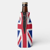UK Union Jack Britse Vlag Gepersonaliseerd Flesjeskoeler (Fles Achterkant)