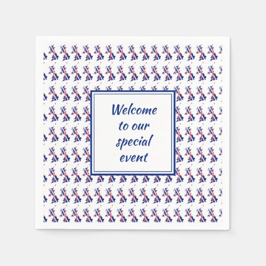 UK UNION JACK Custom Toevoegen Jouw tekst Patriott Servet (Voorkant)