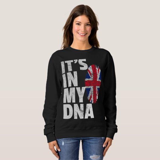 UK Union Jack Engelse vlag Het zit in mijn DNA Ker Trui (Voorkant volledig)