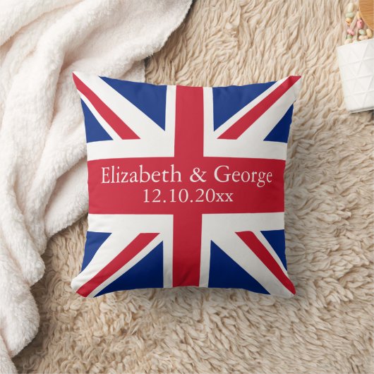 UK Union Jack Flag British Personalized Wedding Kussen (Deken)