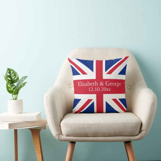 UK Union Jack Flag British Personalized Wedding Kussen (Stoel)