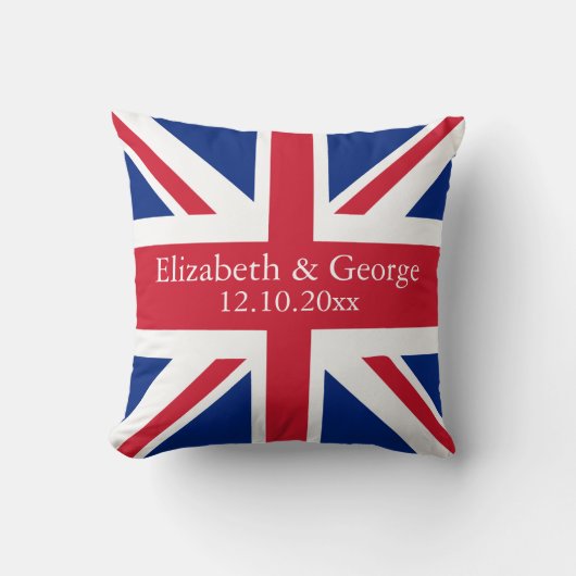 UK Union Jack Flag British Personalized Wedding Kussen (Voorkant)
